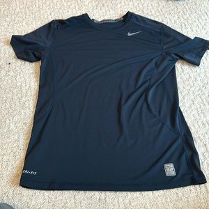 Nike Mens Black Pro Combat Dri Fit Shirt Crew Neck Short Sleeve Sz L